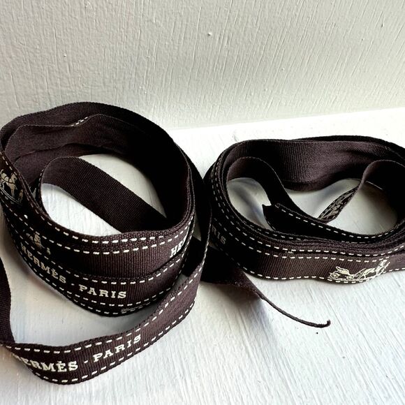 4 Authentic Hermes Fabric Ribbons  71", 71", 66", 65" - Picture 2 of 2